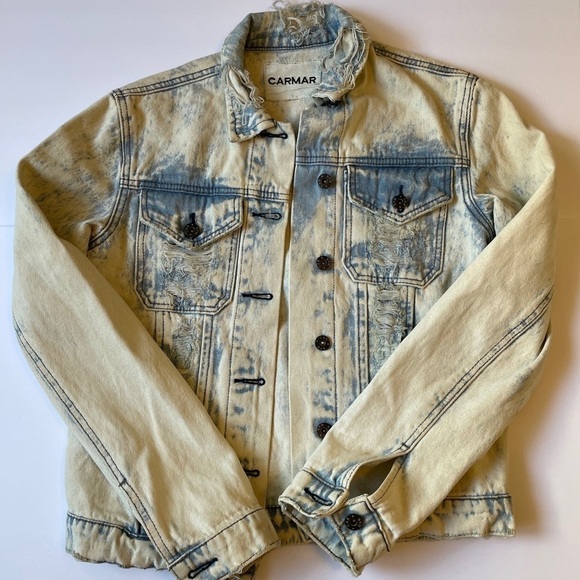 Carmar Distressed Denim Jacket - Picture 1 of 8